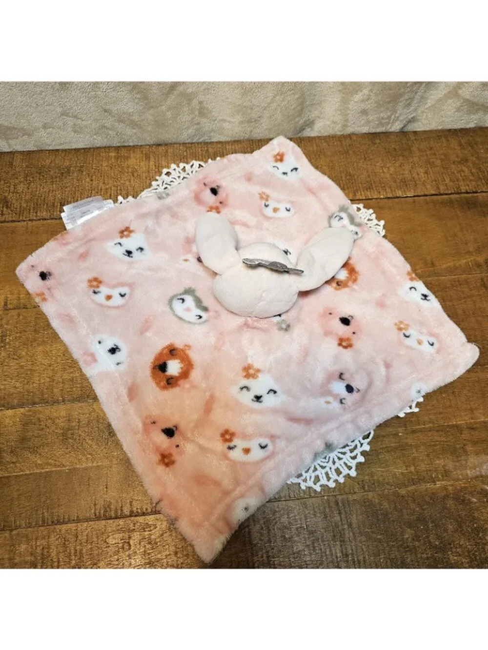 Baby Luxe Bunny Rabbit Baby Security Blanket Owl Fox Pink Girl Lovey